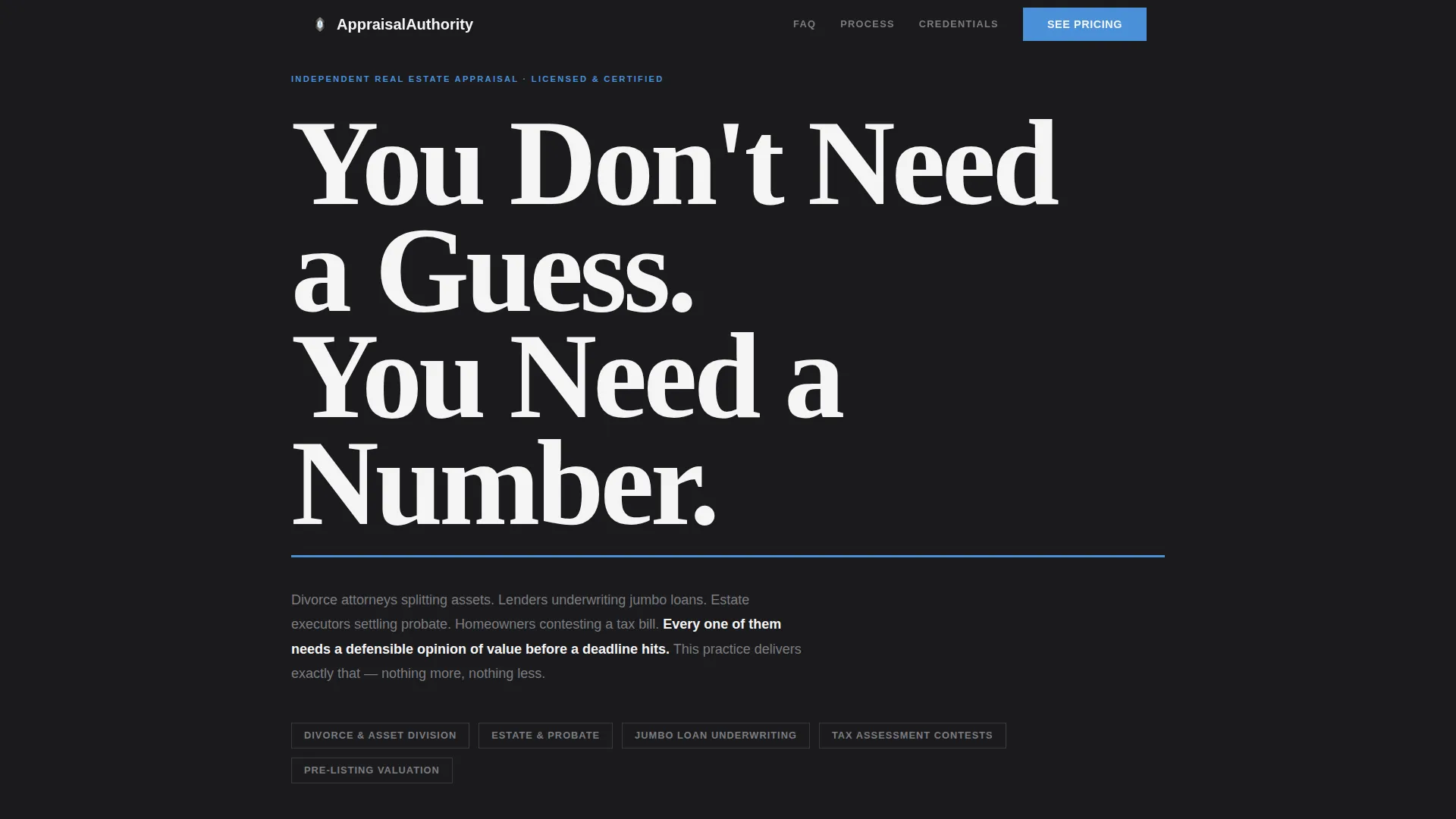 Real Estate Appraiser Landing Page Template