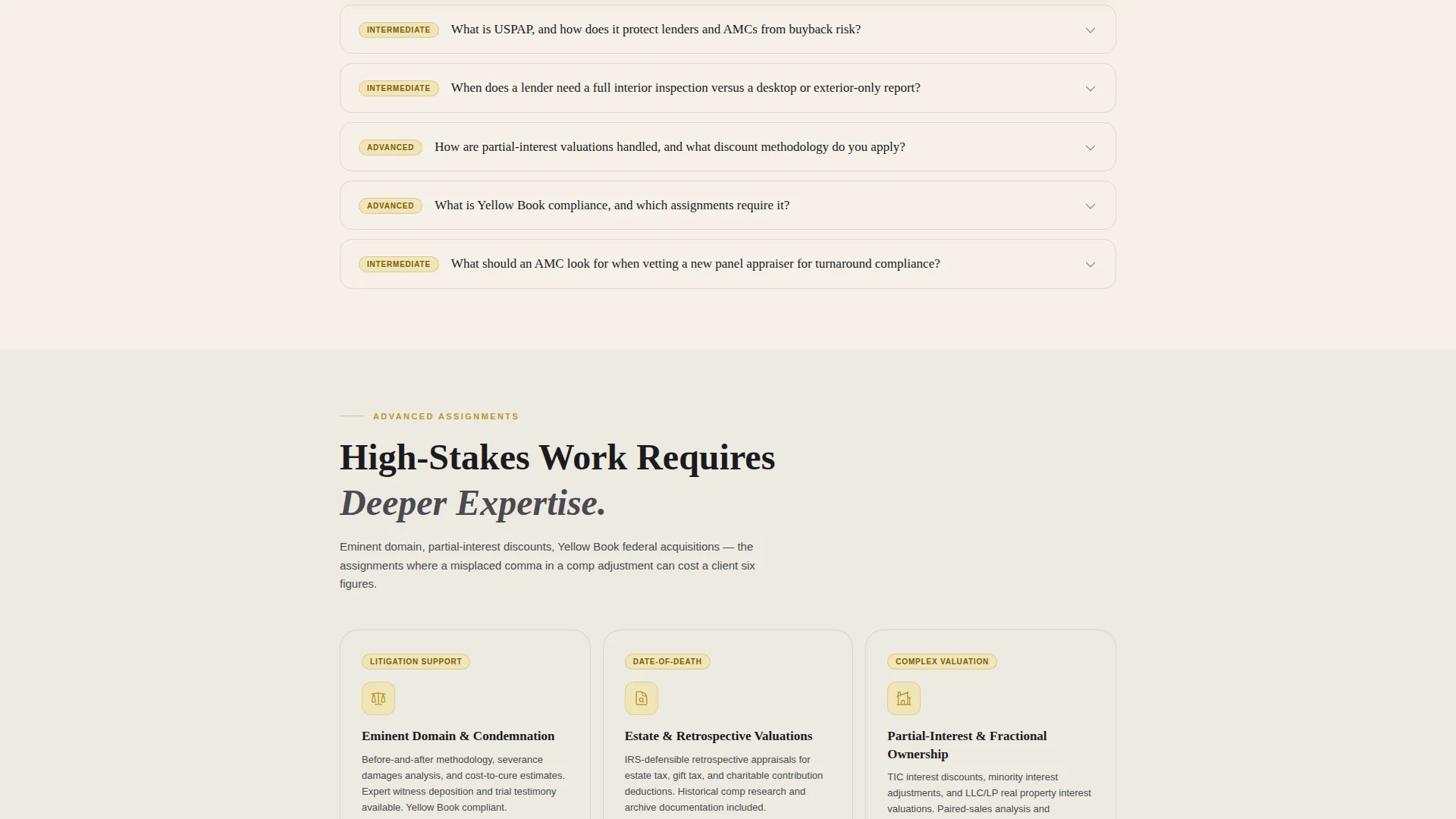 Certified Property Appraisal Landing Page Template