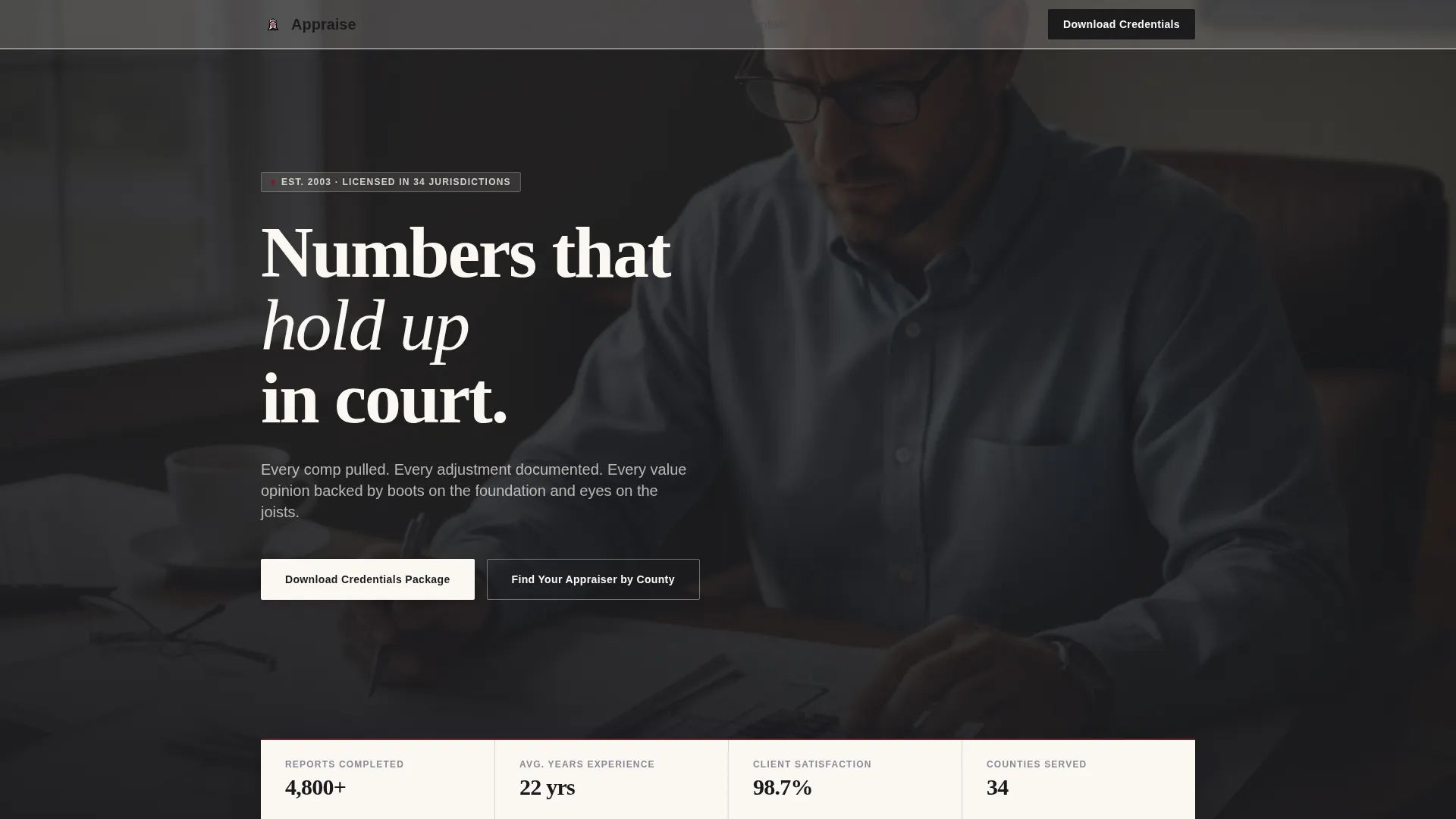 Real Estate Appraiser Landing Page Template