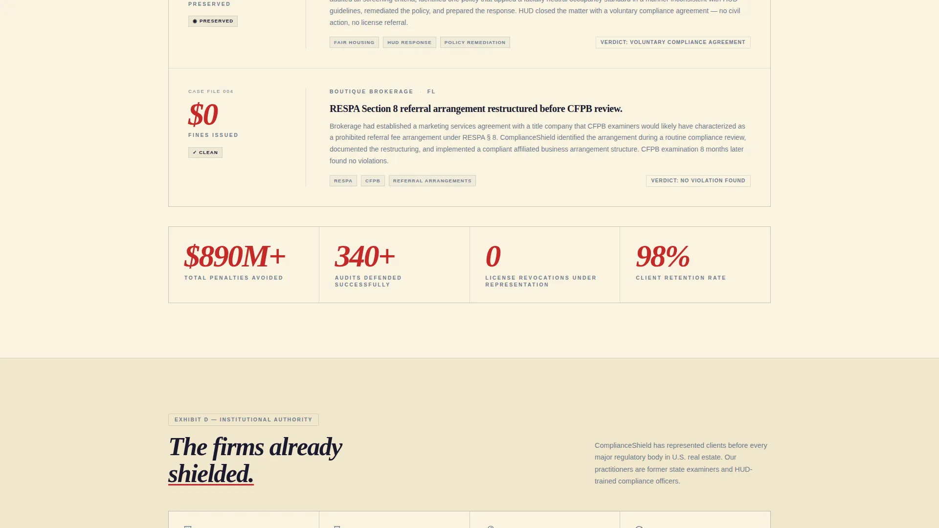 Real Estate Compliance Consultant Landing Page