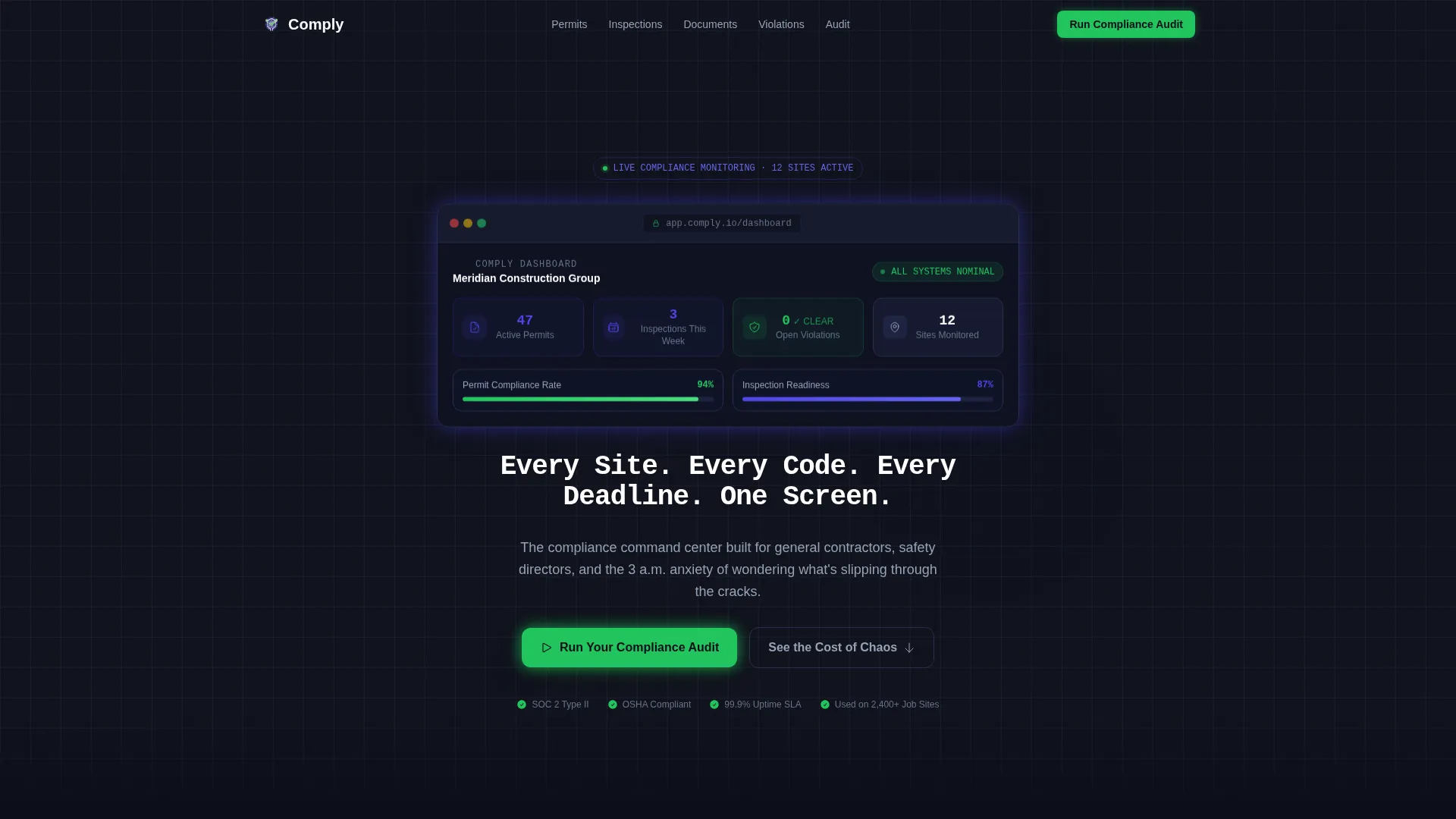 Regulatory Framework Landing Page Template