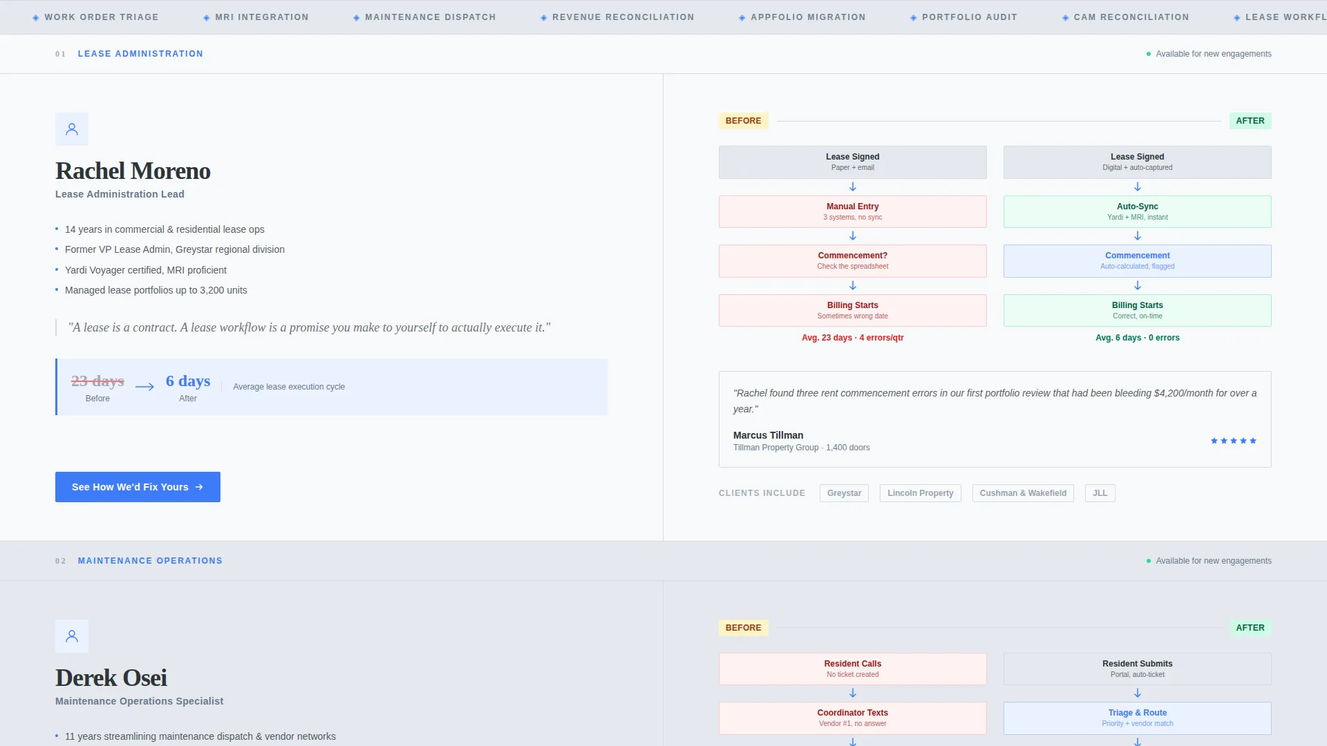 Property Operations Consulting Landing Page Template