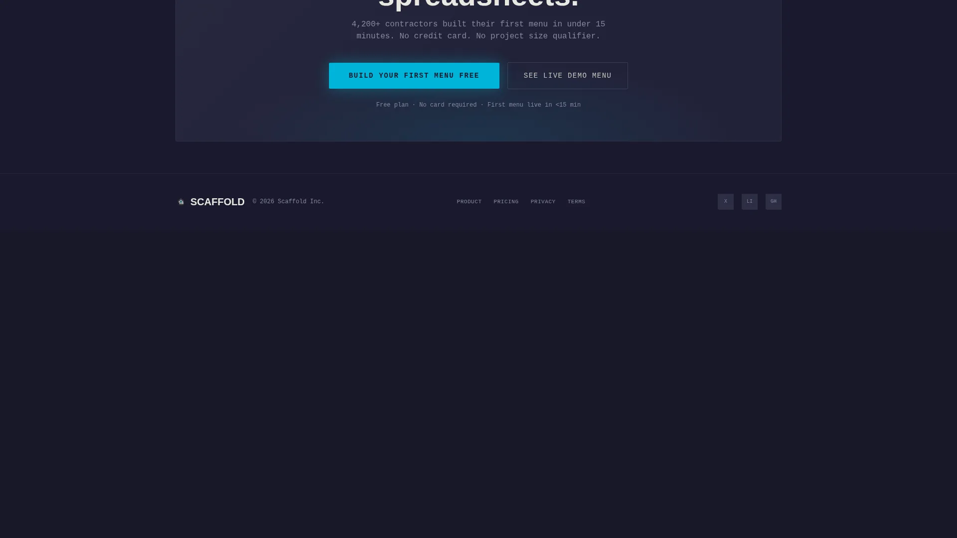Construction Digital Presence Cost Calculator Website Template