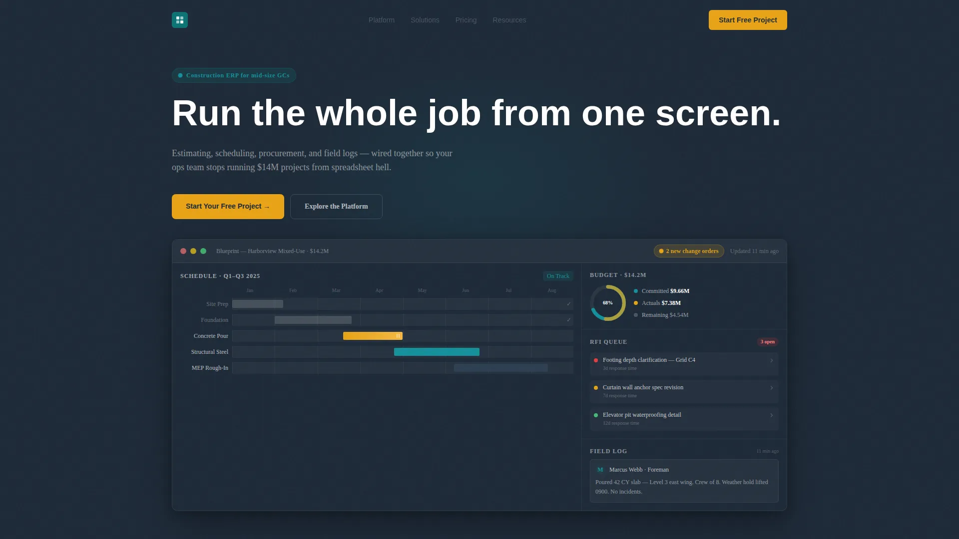 Complete Construction Software & SaaS Professional Website Template