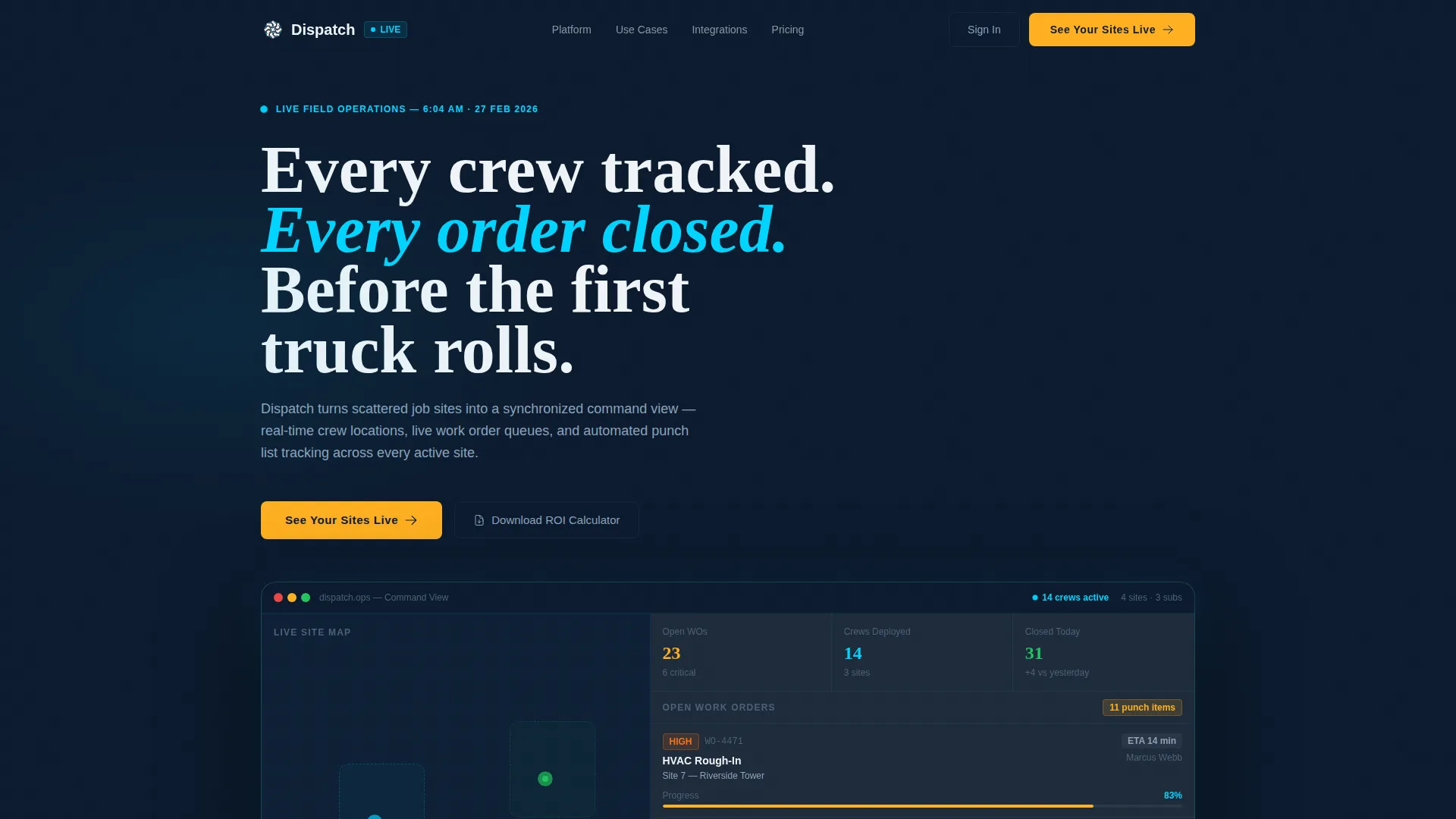 Field Operations Landing Page Template