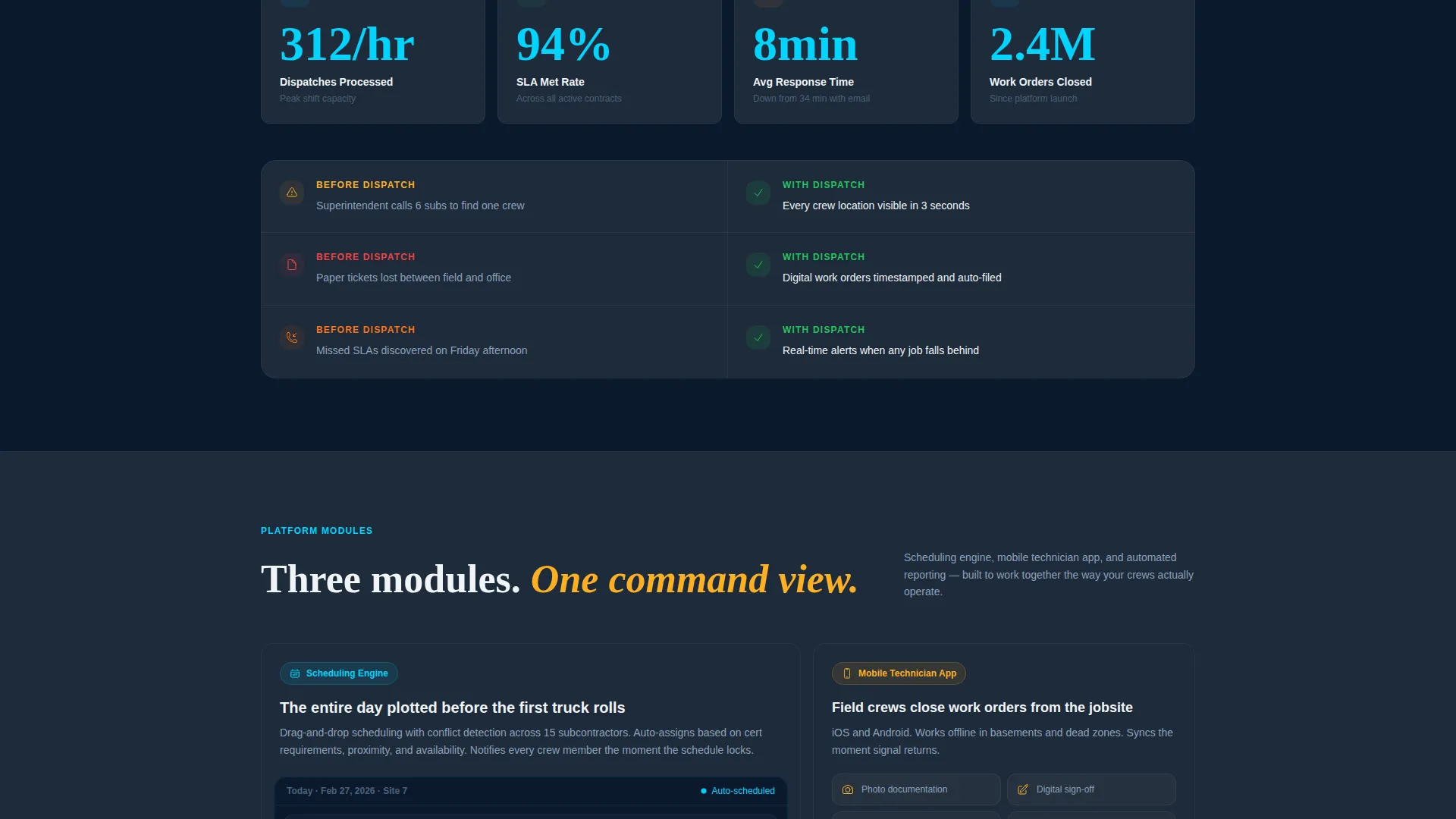 Field Operations Landing Page Template