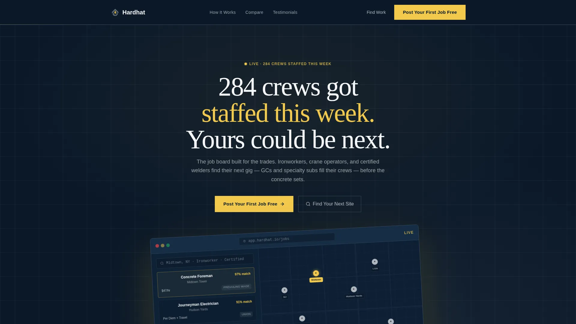 Construction Job Board Landing Page Template