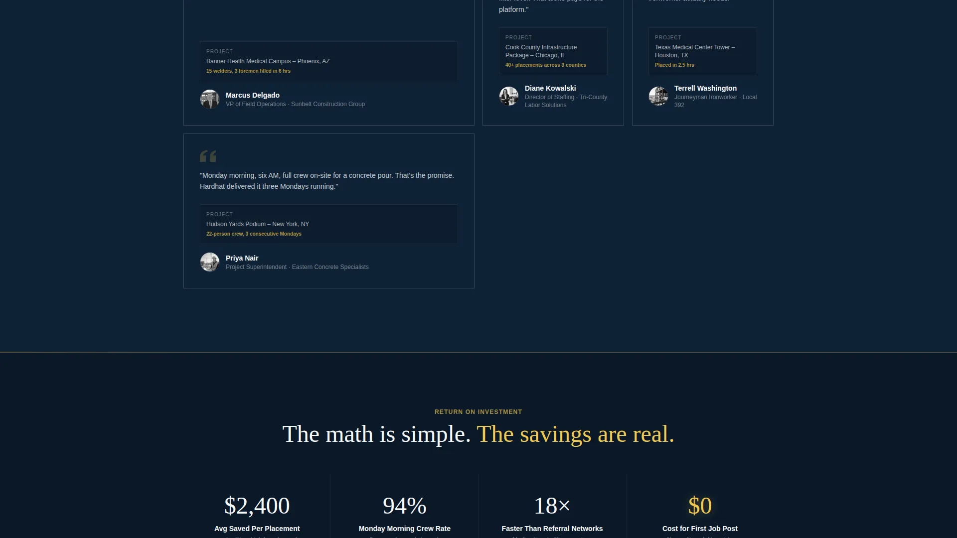 Construction Job Board Landing Page Template