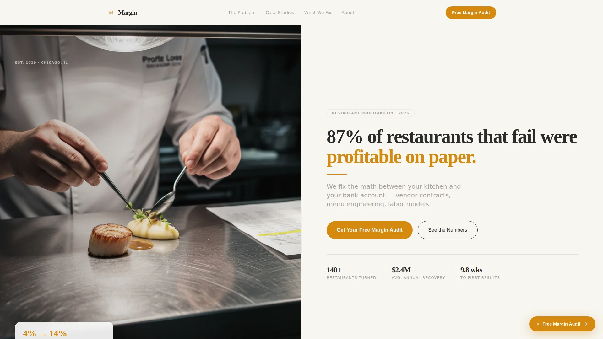Restaurant Consulting Landing Page Template