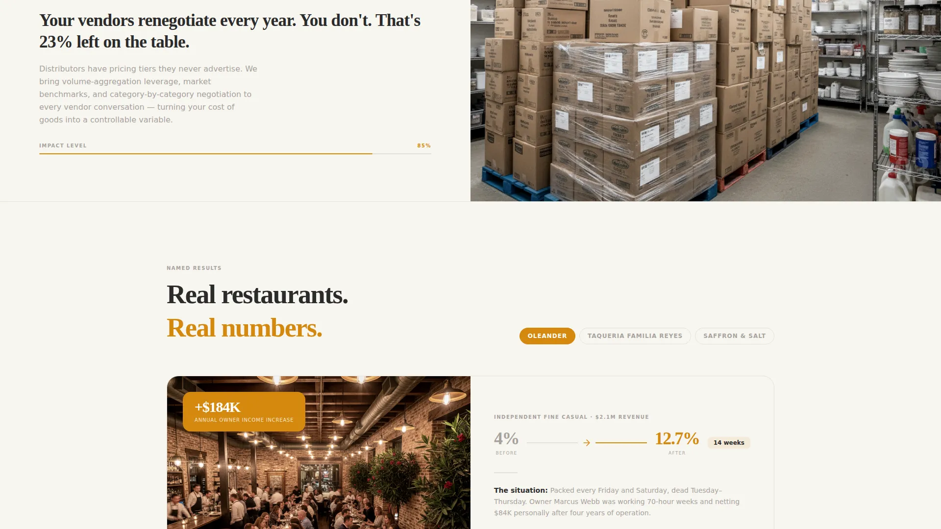 Restaurant Consulting Landing Page Template