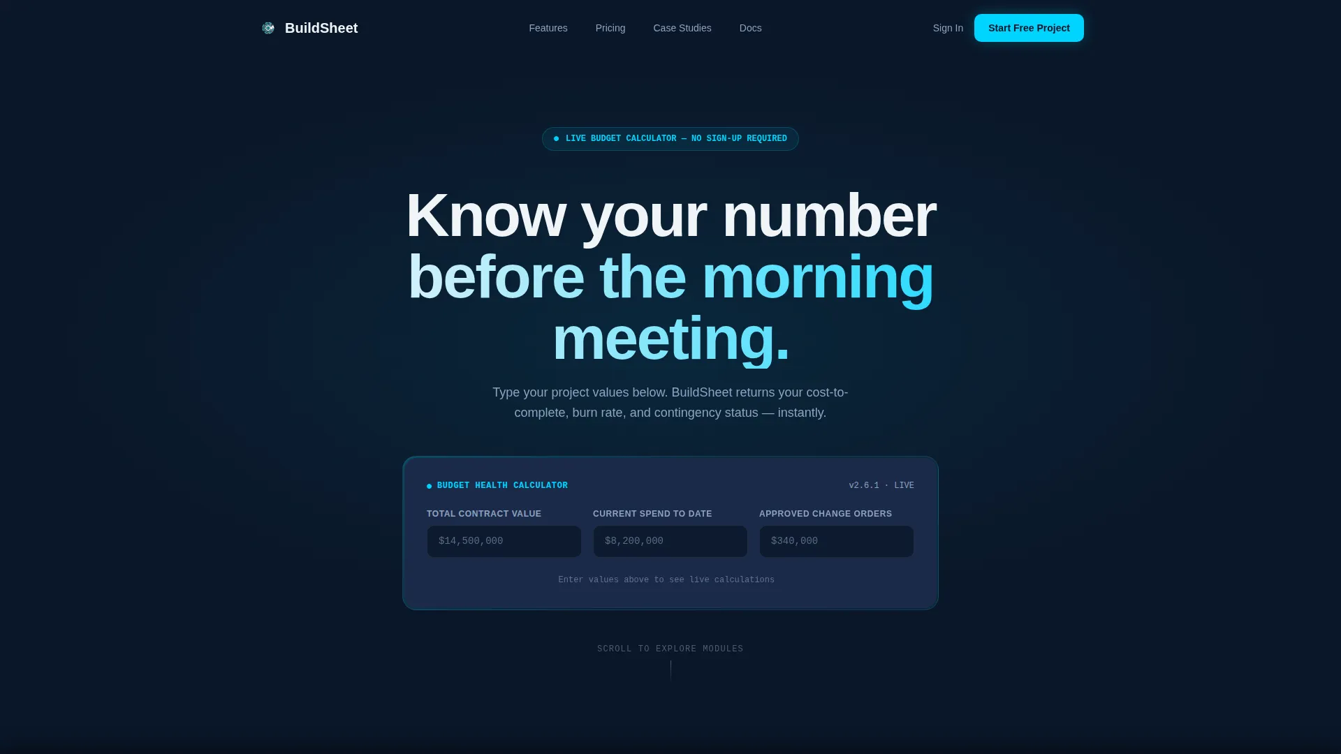Construction Management SaaS Landing Page Template