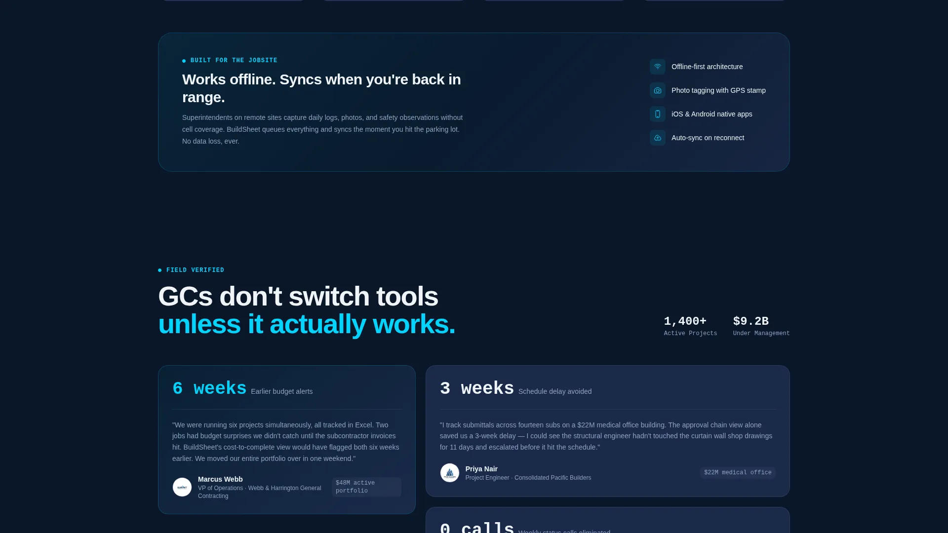 Construction Management SaaS Landing Page Template
