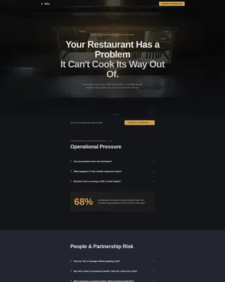 Restaurant Consulting Landing Page Template