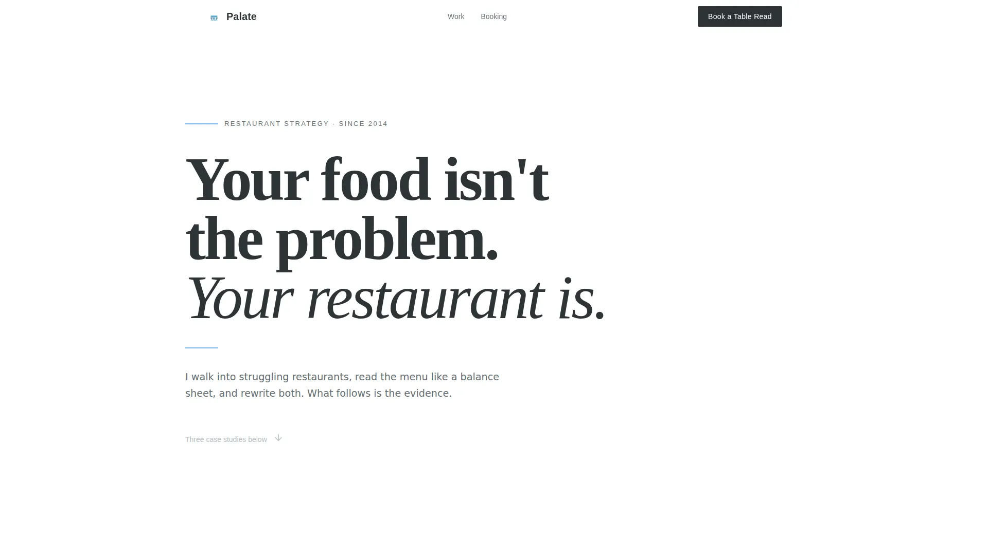 Restaurant Consulting Comparison Table Landing Page