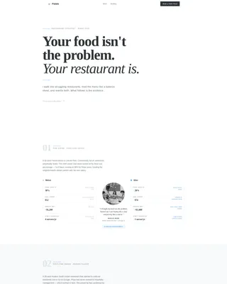 Restaurant Consulting Comparison Table Landing Page
