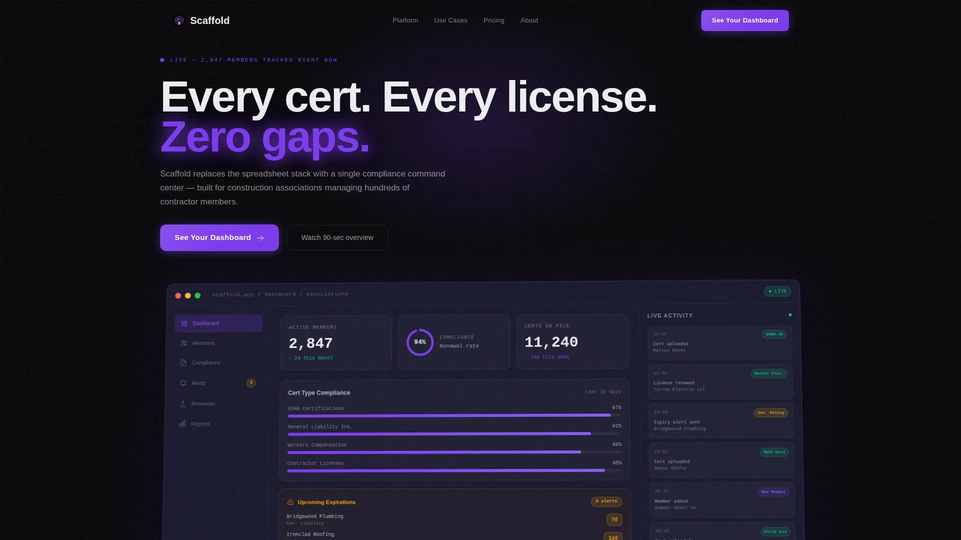Bento Grid Landing Page for Construction Membership