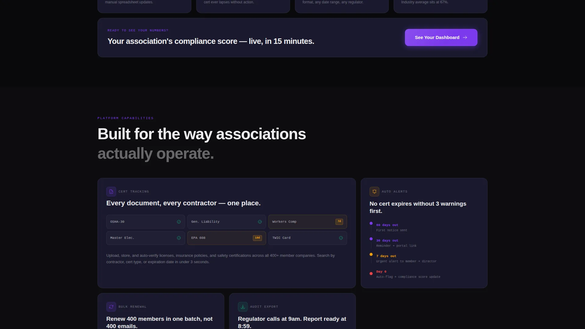 Bento Grid Landing Page for Construction Membership