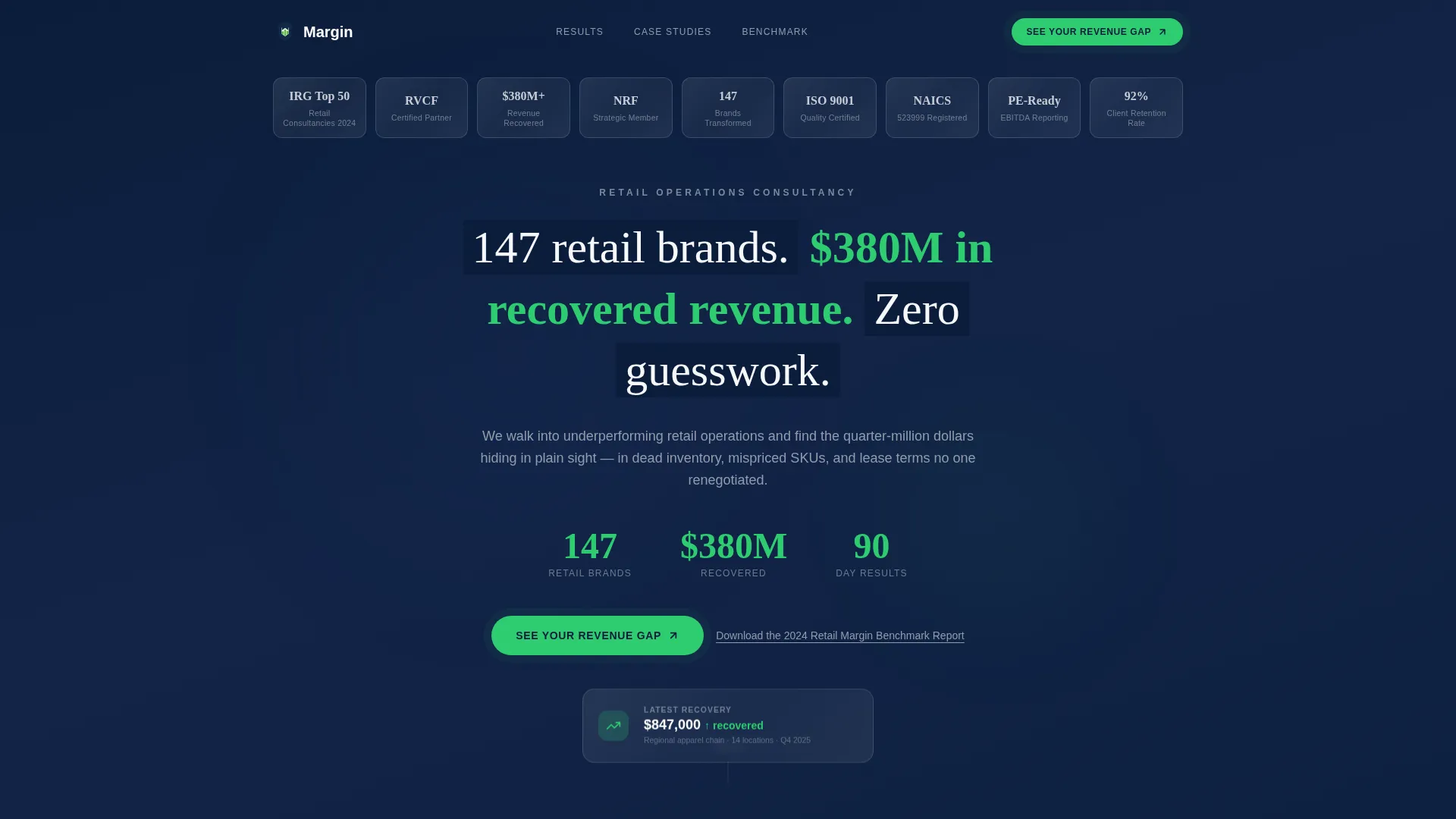 Precision Retail Consulting Landing Page Template