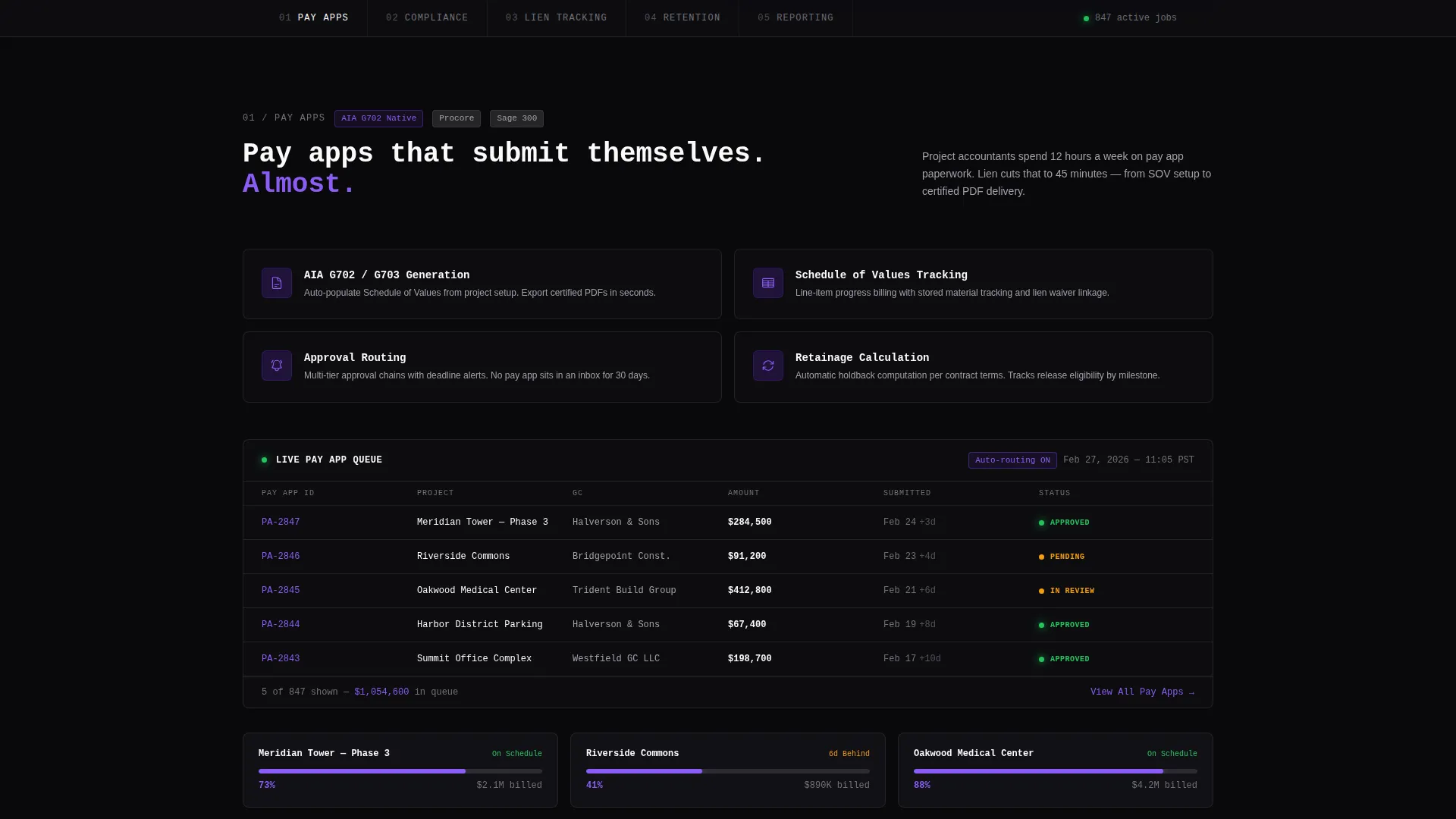 Construction Payment Processing Landing Page Template