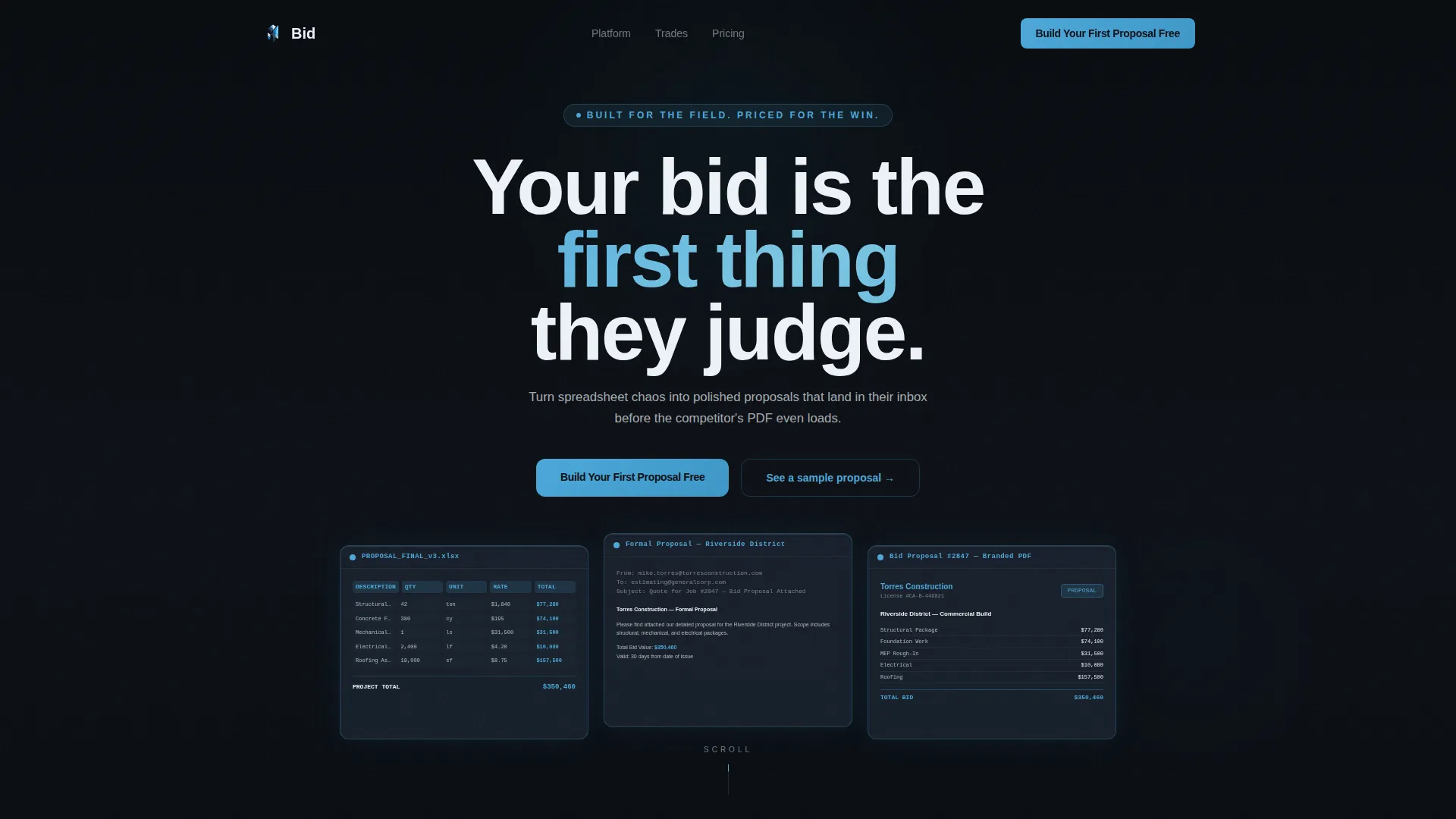 Construction Proposal & Quote Landing Page Template