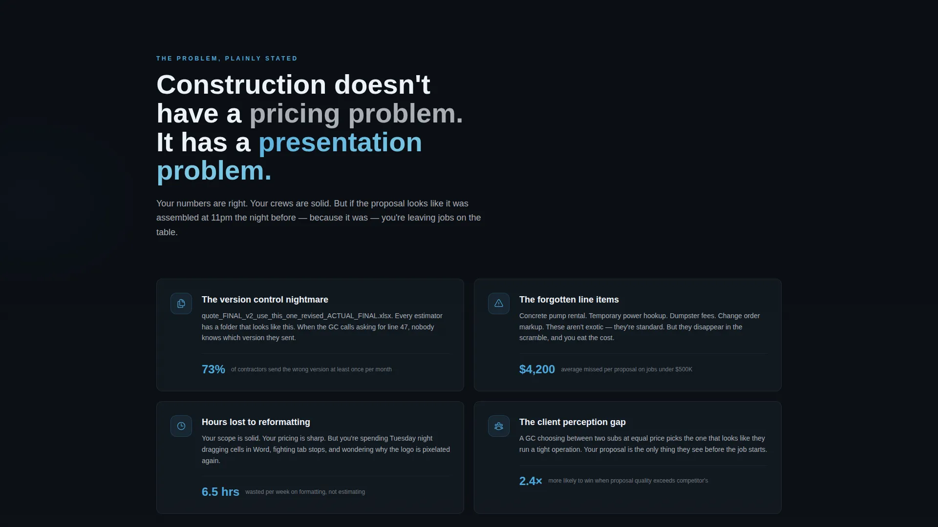Construction Proposal & Quote Landing Page Template