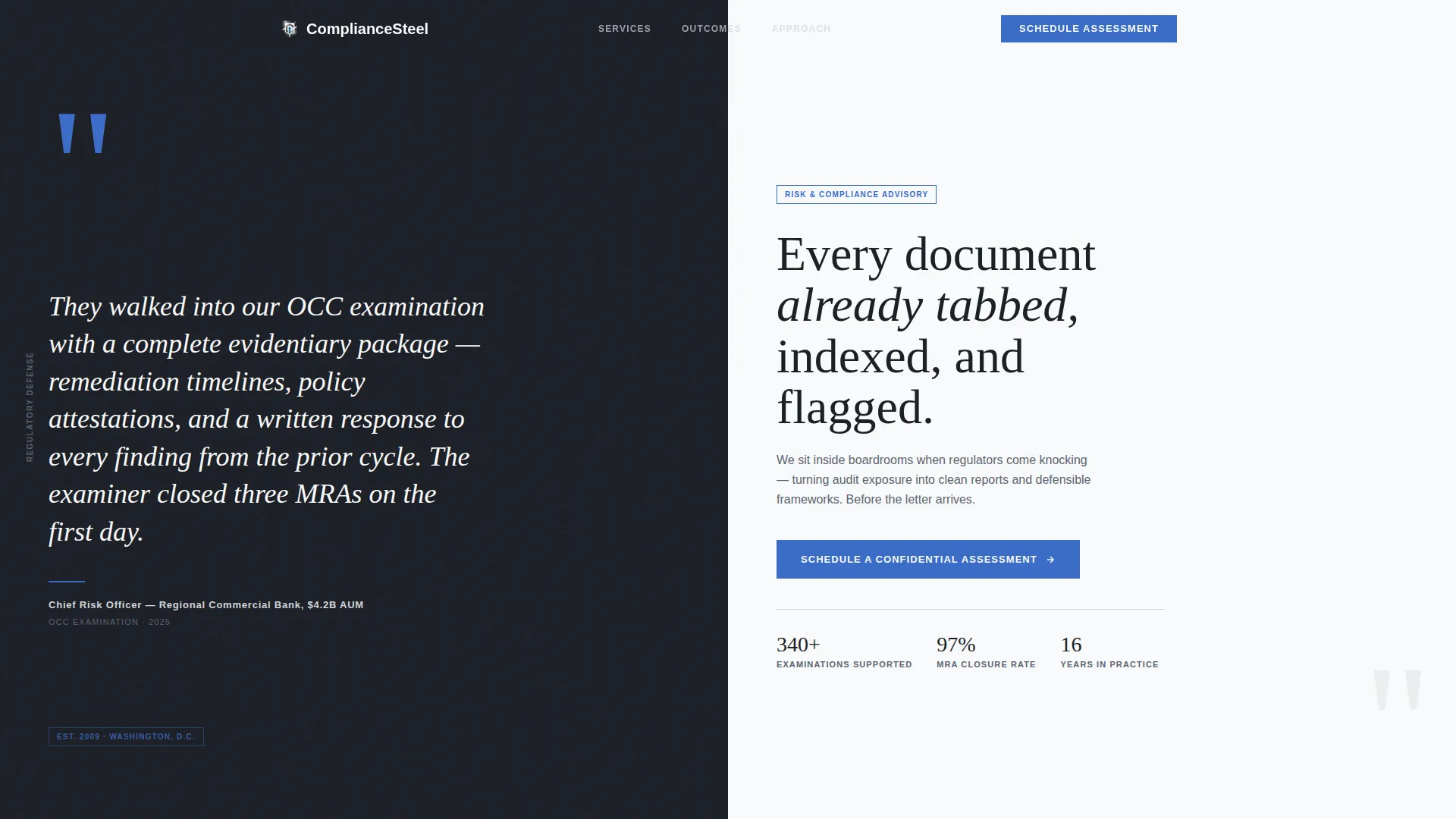 Consulting Landing Page Template for Regulatory Firms