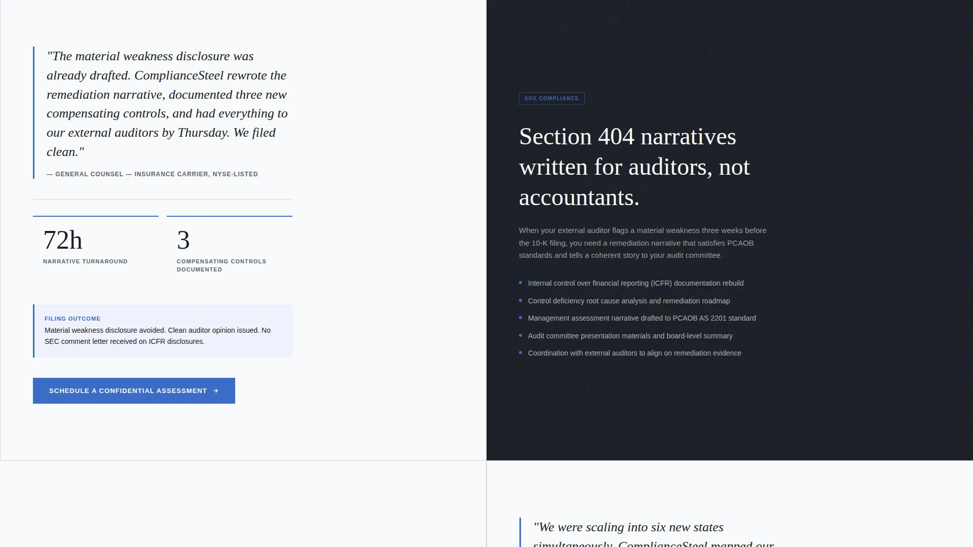 Consulting Landing Page Template for Regulatory Firms