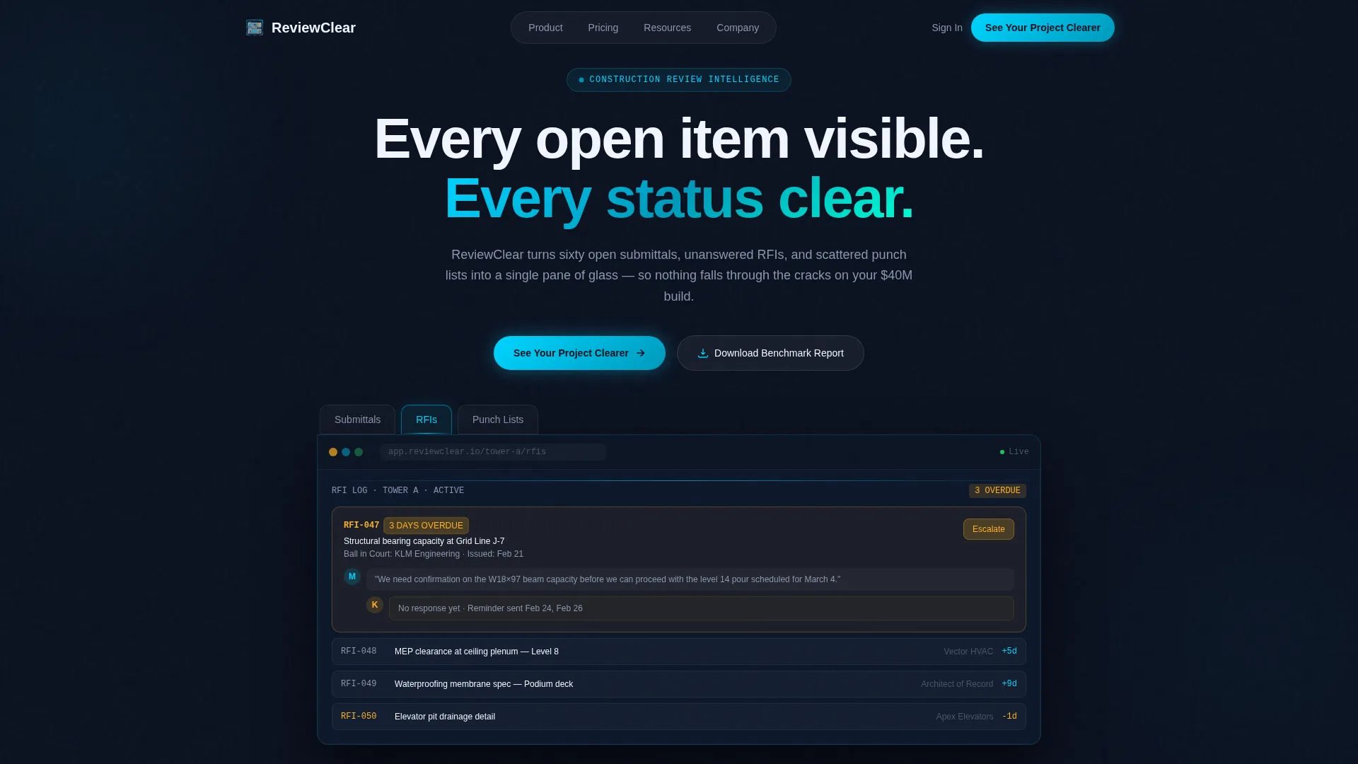 Construction Software & SaaS Reviews & Social Proof Website Template
