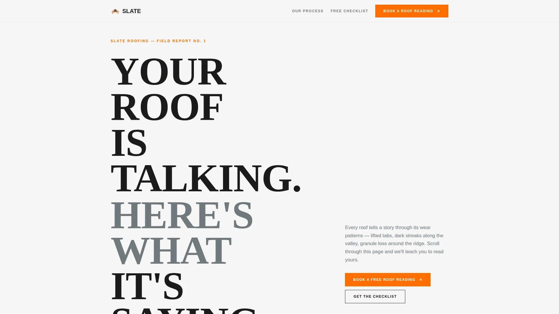 Editorial Roofer Landing Page Template