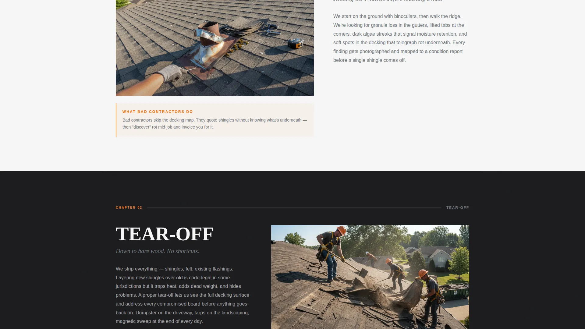 Editorial Roofer Landing Page Template