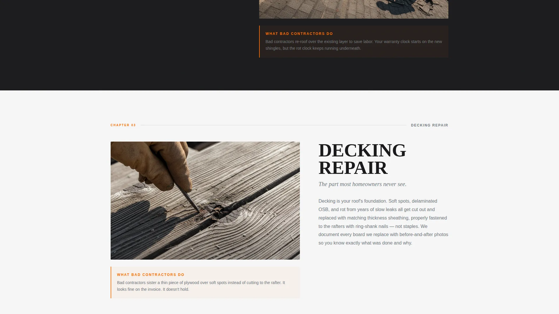 Editorial Roofer Landing Page Template