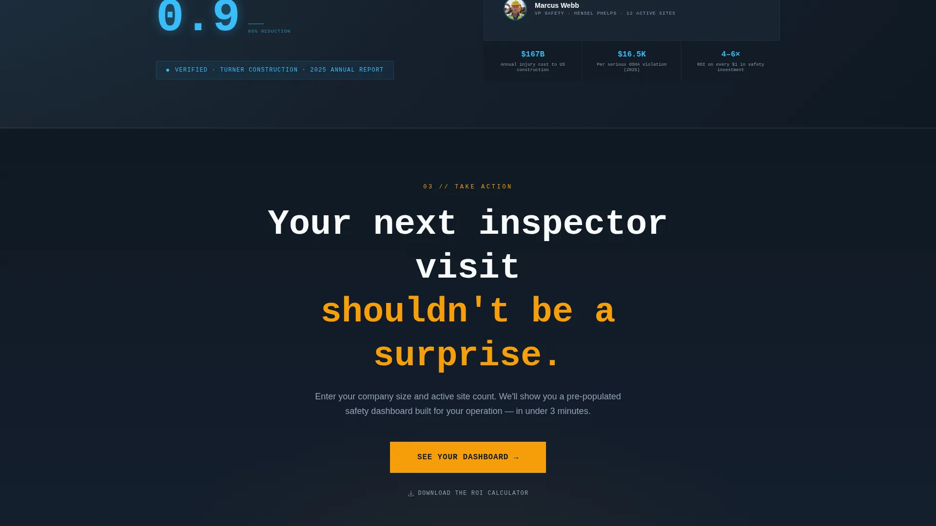 Construction Safety Management Landing Page Template