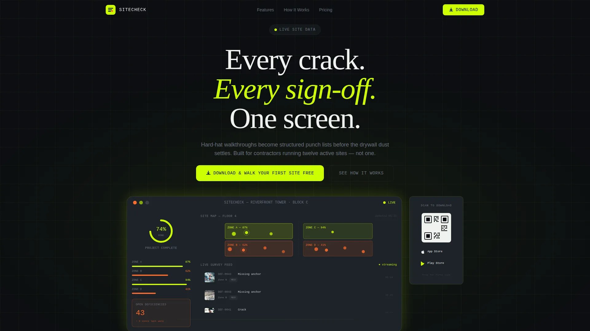 Construction Survey & Feedback Landing Page