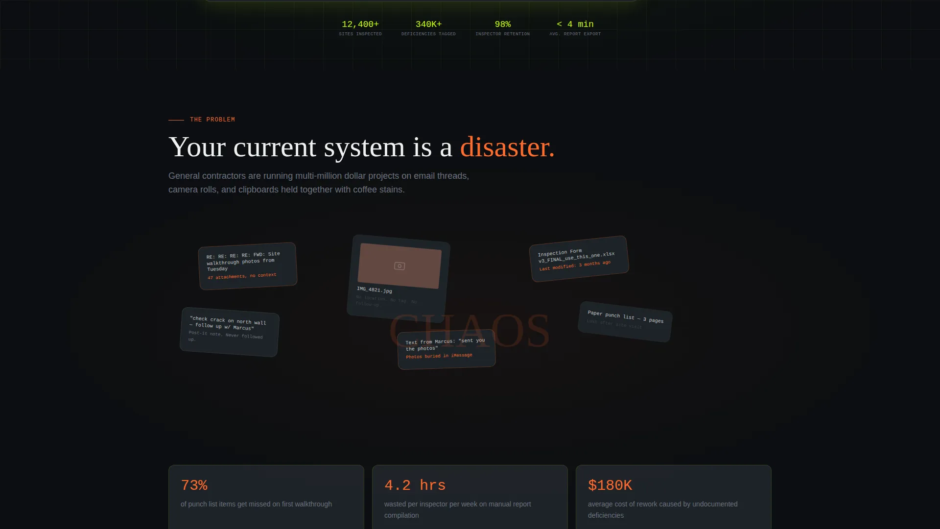 Construction Survey & Feedback Landing Page
