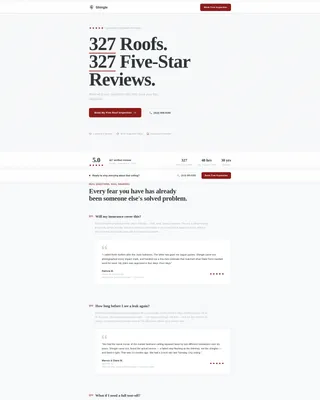 Roofer Reviews & Testimonials Landing Page
