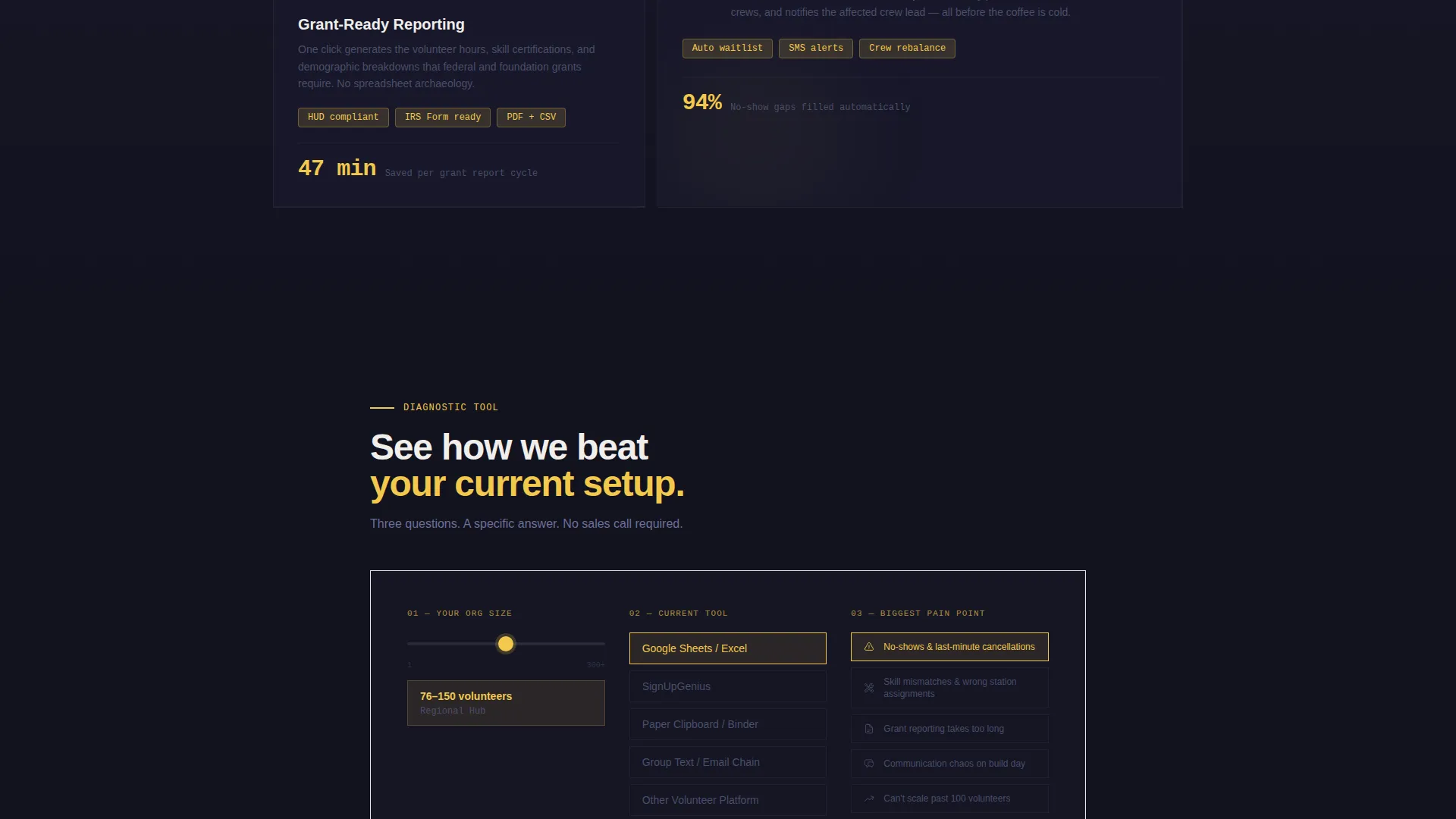 Volunteer Management Landing Page Template