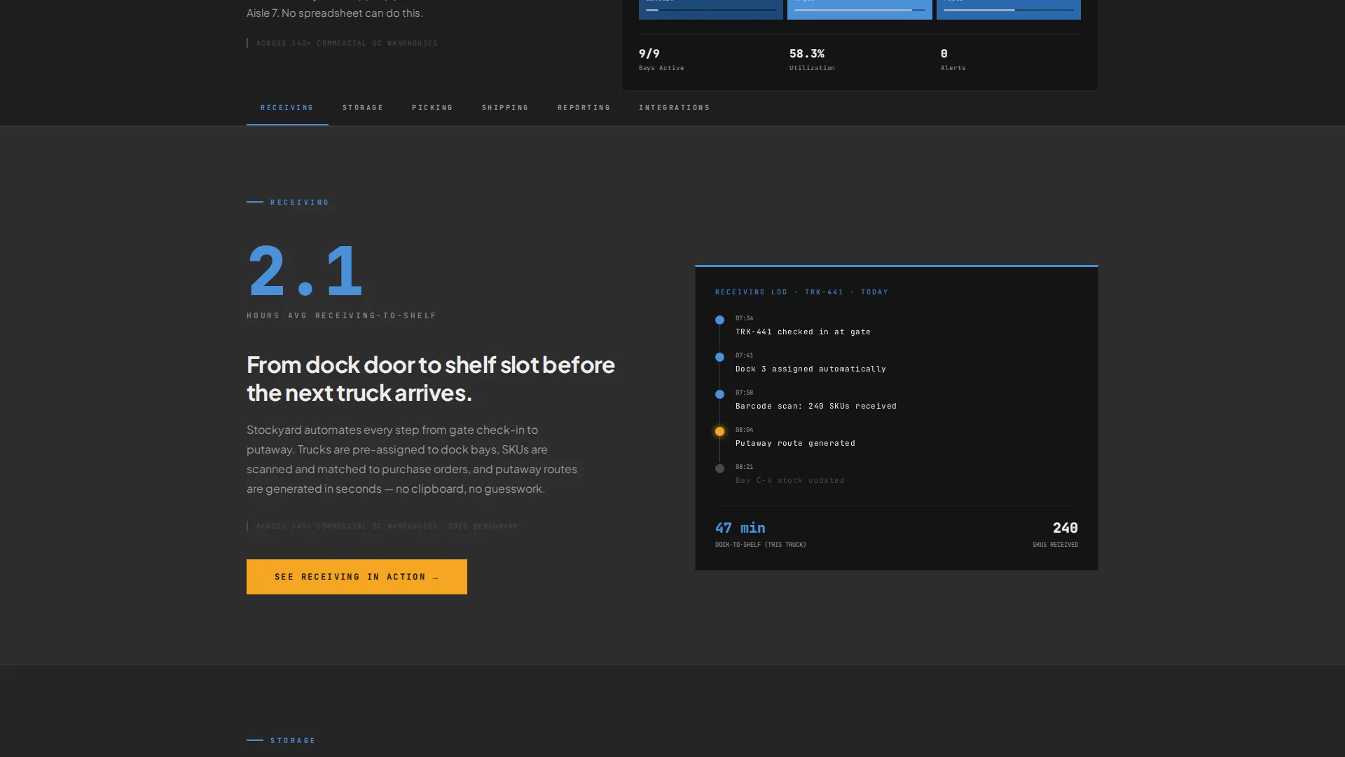 Construction Warehouse Management Landing Page