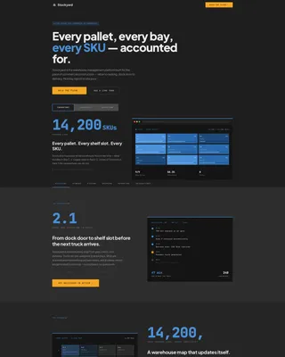 Construction Warehouse Management Landing Page