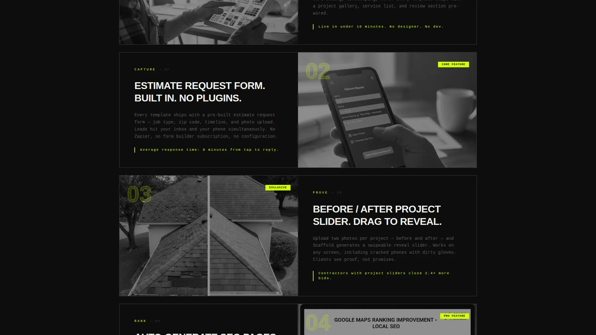Advanced Construction Software & SaaS Comparison Website Template