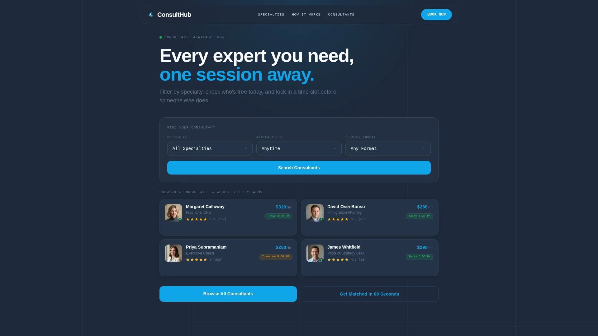 Consulting Digital Presence Appointment Booking Website Template