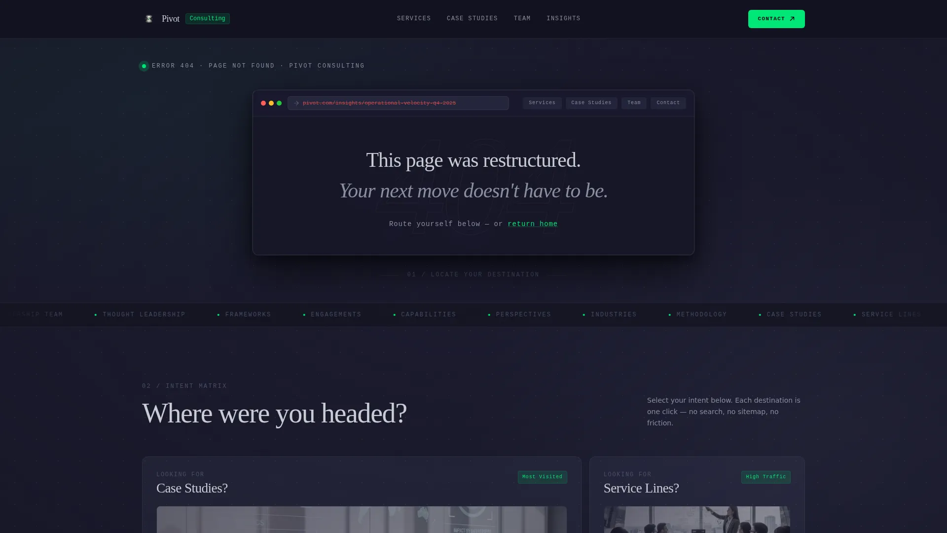 Consulting Firm 404 Error Navigation Recovery Website Template