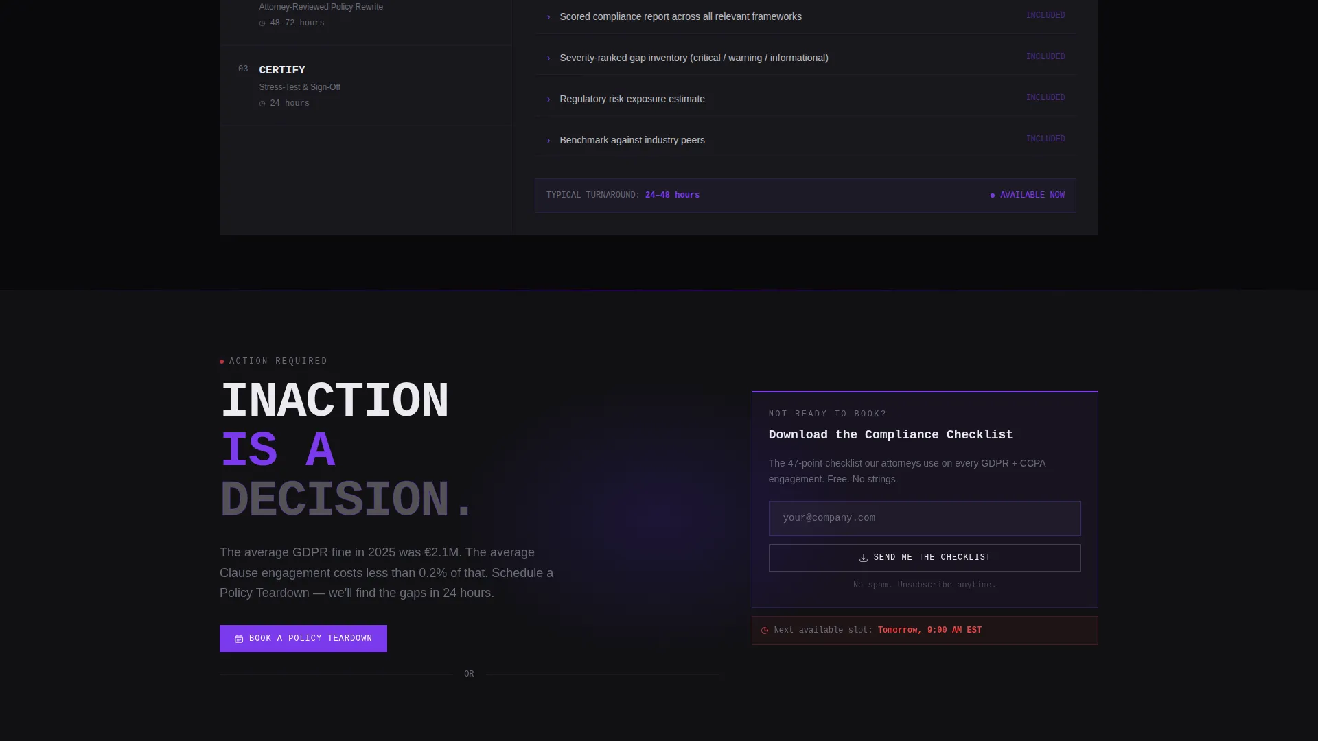 Privacy Policy Consulting & GDPR Grader Website Template