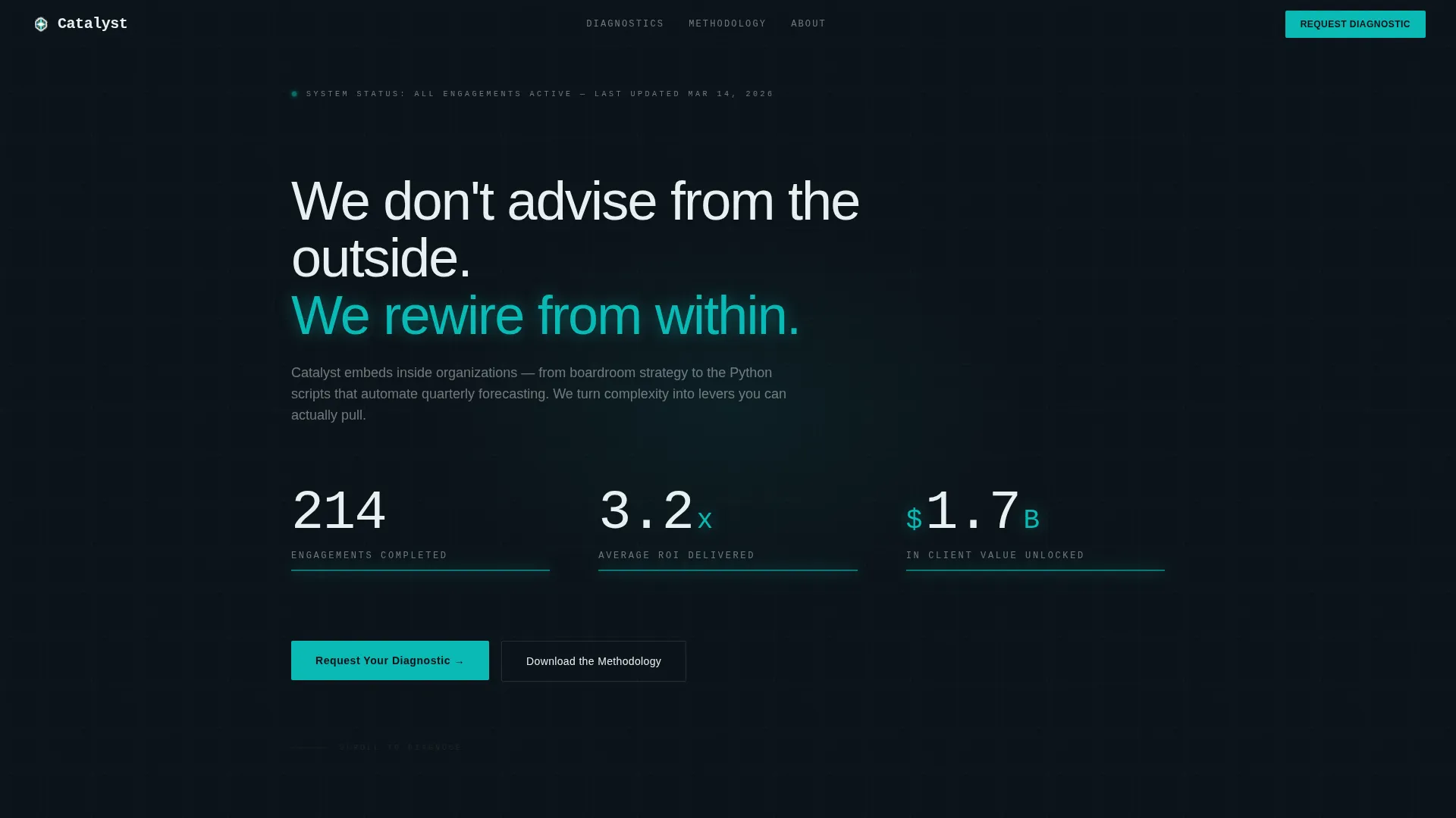 High-Stakes Advisory Impact Metrics Website Template