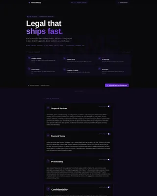 Consulting Firm Terms of Service Scannable Dashboard Website Template