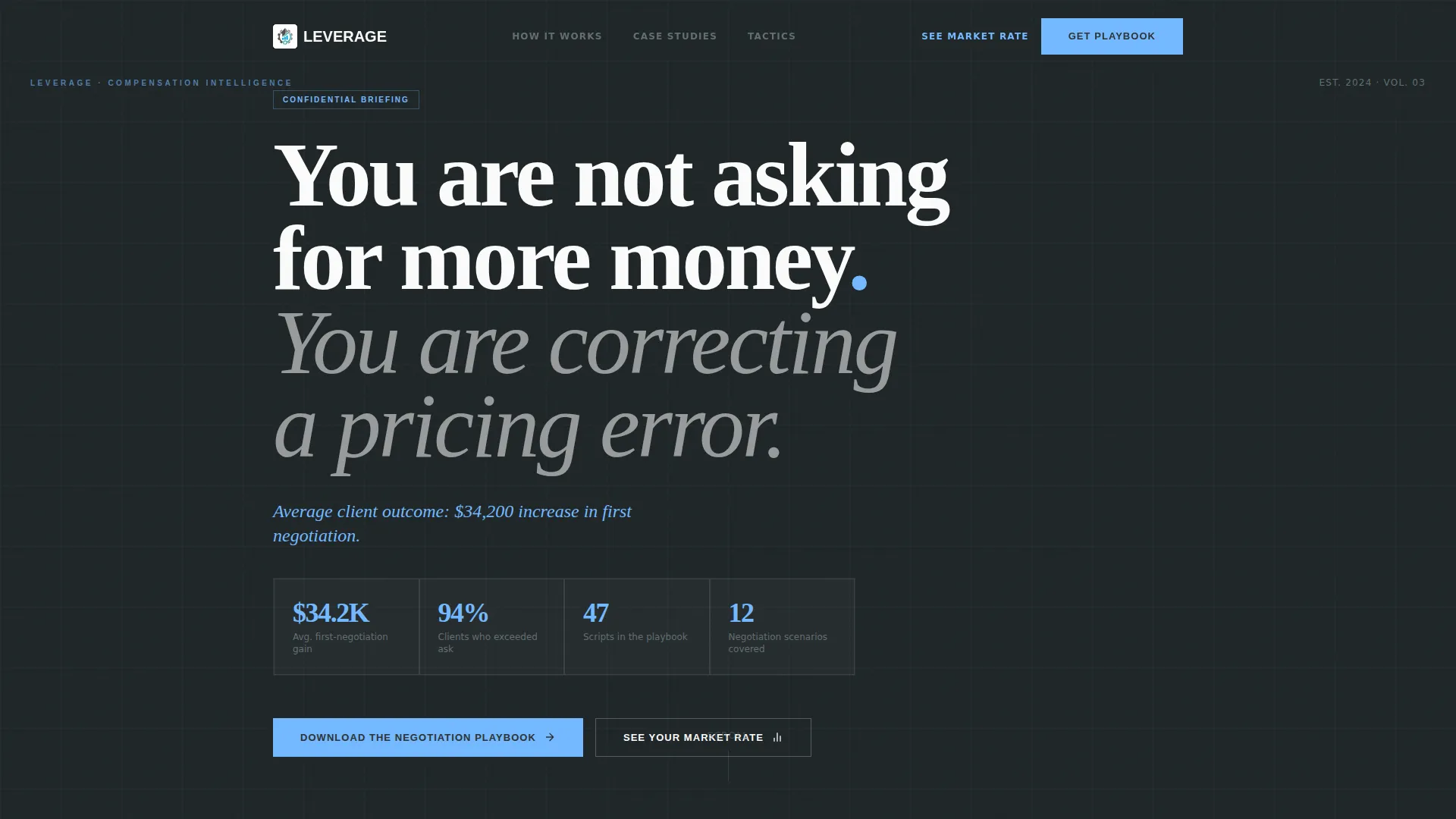 Precision Negotiation Coaching Landing Page Template