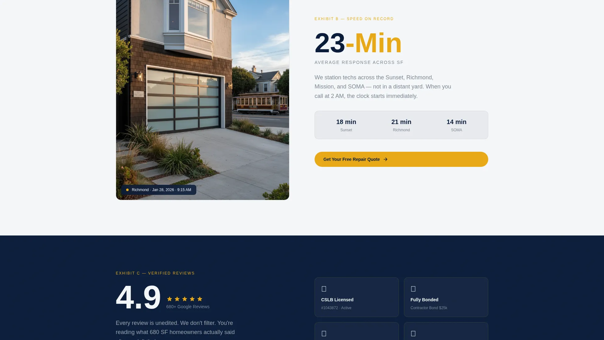 Trusted Garagedoor | Free Website Template | Rocket