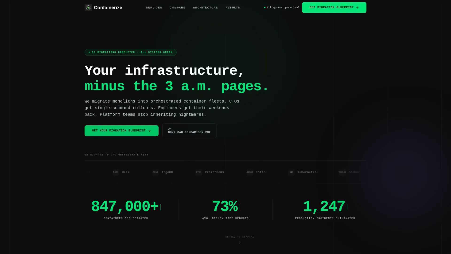 Containerization Consulting Landing Page Template