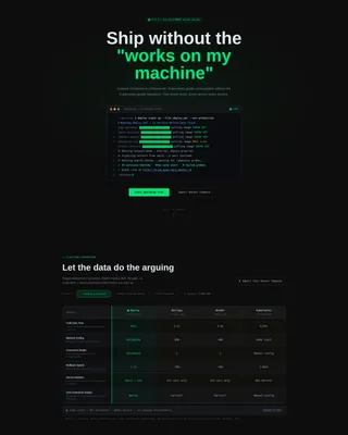 Interactive Containerization Comparison Landing Page