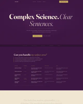 Science Writer Landing Page Template for Bookings