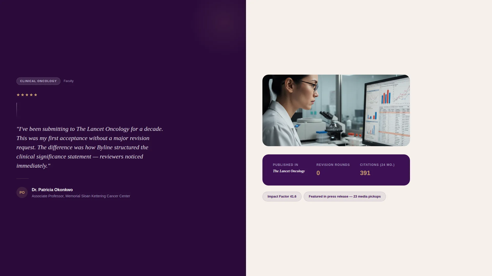 Science Writer Landing Page Template for Academic Clients